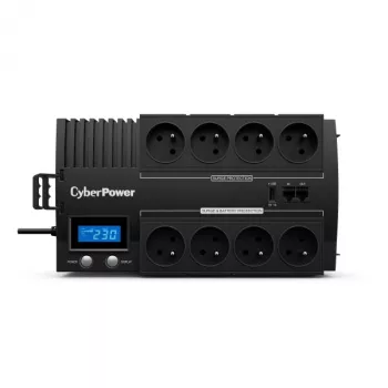 Σύστημα αδιάλειπτης παροχής ισχύος CYBERPOWER BR1000ELCD — Line-Interactive UPS 1 kVA (600 W), 8x έξοδοι Type E, LCD, AVR, χρόνος απόκρισης 4 ms