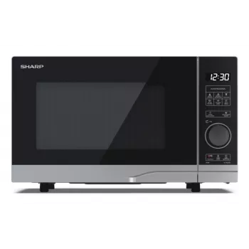 Sharp YC-PS204AE-S φούρνος μικροκυμάτων ελεύθερης τοποθέτησης, 20 l, 700 W, 10 επίπεδα ισχύος, ημιψηφιακός έλεγχος, ασημί