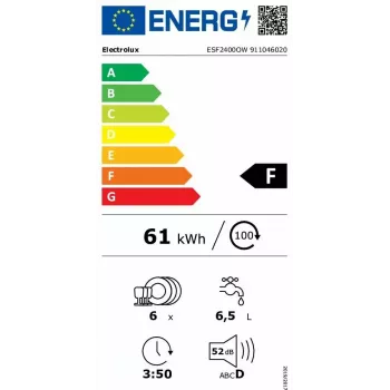 Electrolux ESF2400OW επιτραπέζιο πλυντήριο πιάτων 6 σερβίτσια