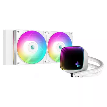 All-in-One υδρόψυξη DeepCool LS520 SE WH – ψυγείο 240 mm, 2x 120 mm ανεμιστήρες PWM, λευκή, χάλκινη βάση