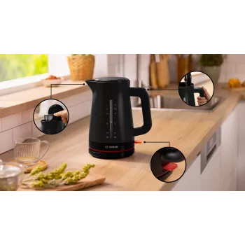 Ηλεκτρικός βραστήρας Bosch MyMoment TWK3M123 — 1,7 L, 2400 W, μαύρο