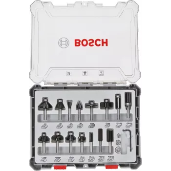 Bosch 2 607 017 471 Ρούτερ, Σετ φρεζών 15 τεμ.