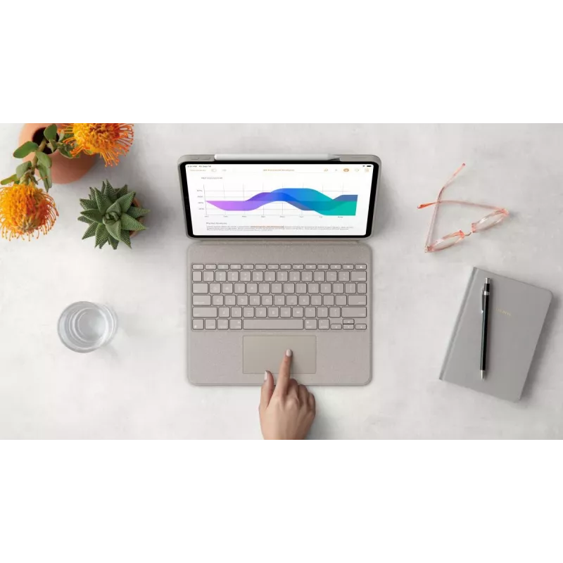 LOGITECH Combo Touch - Sand για iPad Pro 12,9 ίντσες (5η γενιά) - US International QWERTY