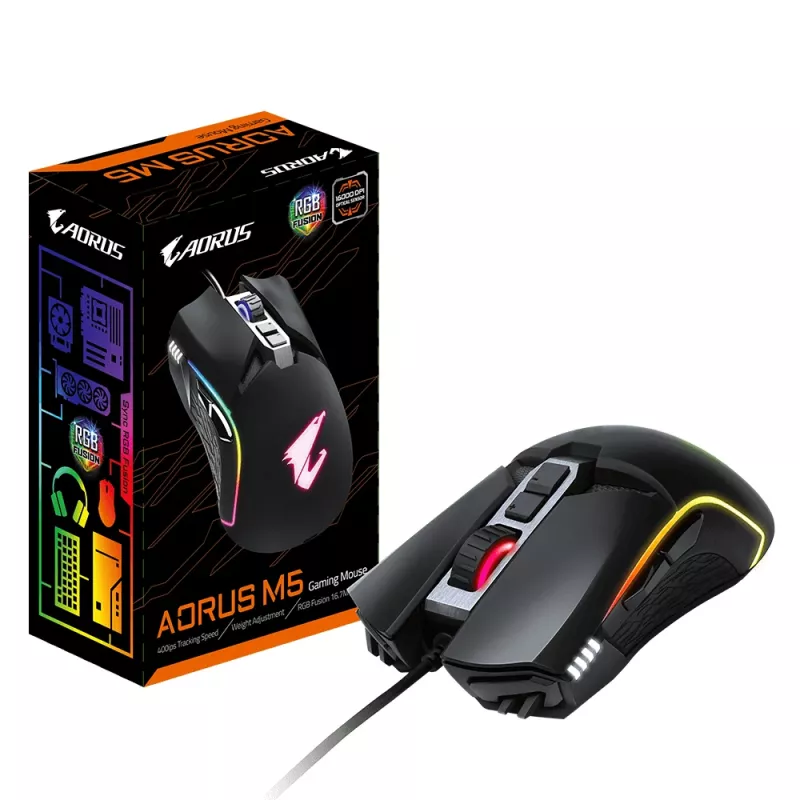 GIGABYTE AORUS M5 Ασύρματο Ποντίκι Gaming Δεξίχειρο USB Type-A Οπτικό 16000 DPI