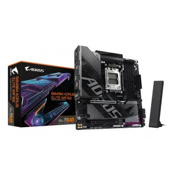 GIGABYTE B840M AORUS ELITE WIFI6E Μητρική - AMD Ryzen 9000 CPUs, 10+2+2 Φάσεις VRM, έως 8200MHz DDR5(O.C), 2xPCIe 4.0 M.2, Wi-Fi 6E, 2.5GbE LAN, USB 3.2 Gen 2