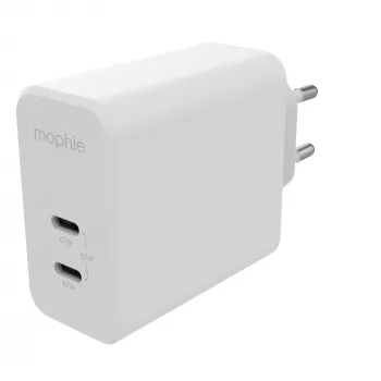 mophie αξεσουάρ-τροφοδοτικό τοίχου-USB-C-PD-DUAL-67W-GAN-λευκό-EU (2xUSBC)