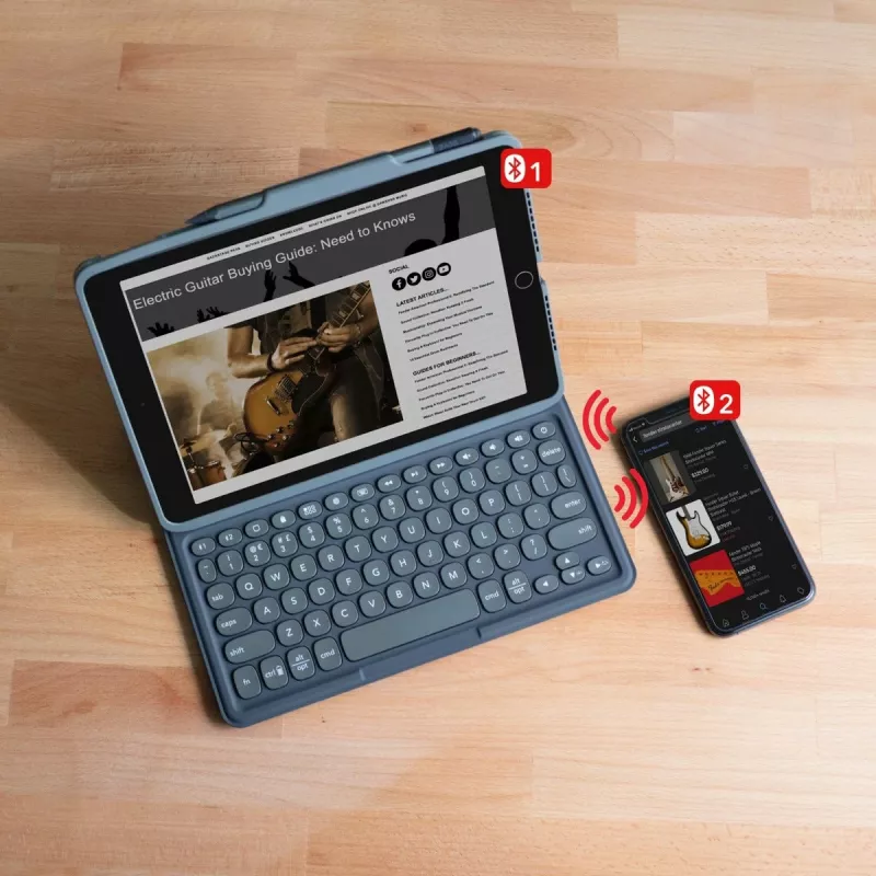 ZAGG Pro Keys ασύρματη θήκη με πληκτρολόγιο για iPad 10,9 (10ης γενιάς) / iPad 11 (A16) με υποδοχή για Apple Pencil, διάταξη UK, μαύρη/γκρι