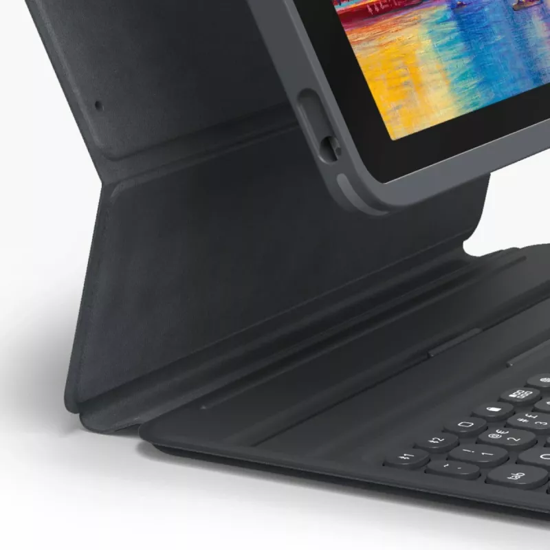 ZAGG Pro Keys ασύρματη θήκη με πληκτρολόγιο για iPad 10,9 (10ης γενιάς) / iPad 11 (A16) με υποδοχή για Apple Pencil, διάταξη UK, μαύρη/γκρι