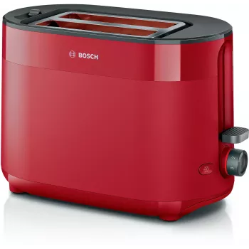 Τοστιέρα Bosch TAT2M124 — 2 φέτες 950 W, κόκκινο, κεντράρισμα ψωμιού, απόψυξη, lift