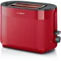 Τοστιέρα Bosch TAT2M124 — 2 φέτες 950 W, κόκκινο, κεντράρισμα ψωμιού, απόψυξη, lift