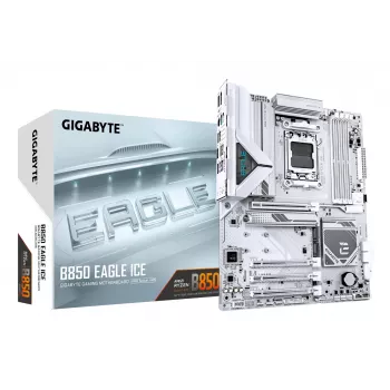 Μητρική GIGABYTE B850 EAGLE ICE - Επεξεργαστές AMD Ryzen 9000 Series, 8+2+2 φάσεις Digital VRM, έως 8200MHz DDR5 (O.C), 1xPCIe 5.0 + 2xPCIe 4.0 M.2, 2.5 GbE LAN, USB 3.2 Gen 2