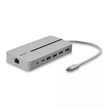 Lindy DST-Mx Duo USB-C Mini-Docking Station για Laptop/MacBook με διπλή οθόνη (4K) και 100 W Pass-Through φόρτιση