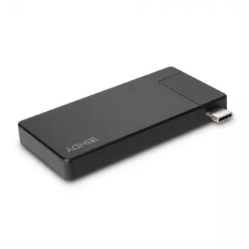 Lindy DST-Micro, USB-C Laptop Micro Docking Station με υποστήριξη 4K και 100W φόρτιση διέλευσης