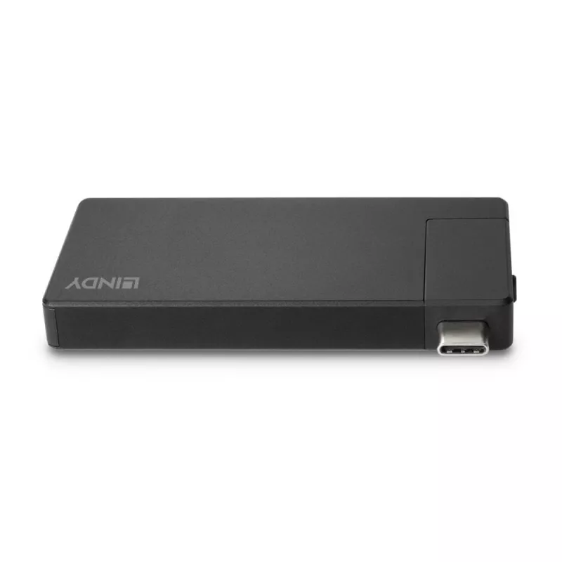 Lindy DST-Micro, USB-C Laptop Micro Docking Station με υποστήριξη 4K και 100W φόρτιση διέλευσης