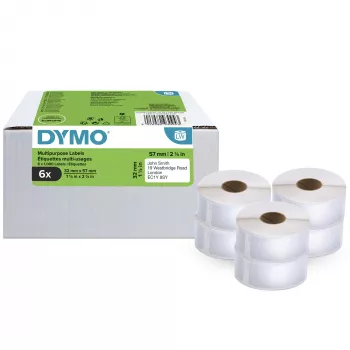 DYMO Authentic LabelWriter ετικέτες γενικής χρήσης 32 mm x 57 mm 6 ρολά με 1.000 εύκολα αποσπώμενες ετικέτες (6.000 τεμ.) αυτοκόλλητες για εκτυπωτές ετικετών LabelWriter