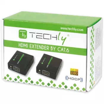 Πομποδέκτης και δέκτης AV TECHLY IDATA EXT-E70 — επέκταση HDMI μέσω καλωδίου Cat6/6a/7, Full HD 1920x1080, 60 m, 10,2 Gbit/s, HDCP, μαύρο