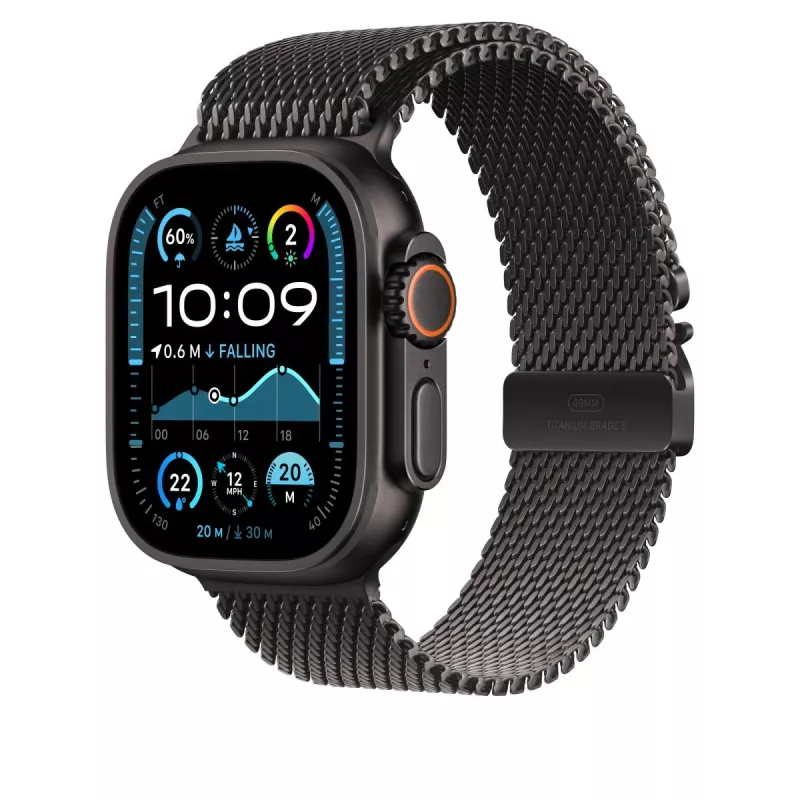 APPLE 49mm Μαύρο Titanium Milanese Loop - Small