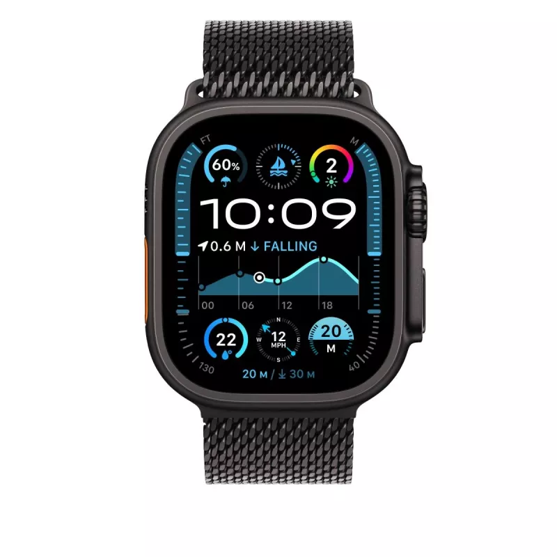 APPLE 49mm Μαύρο Titanium Milanese Loop - Small