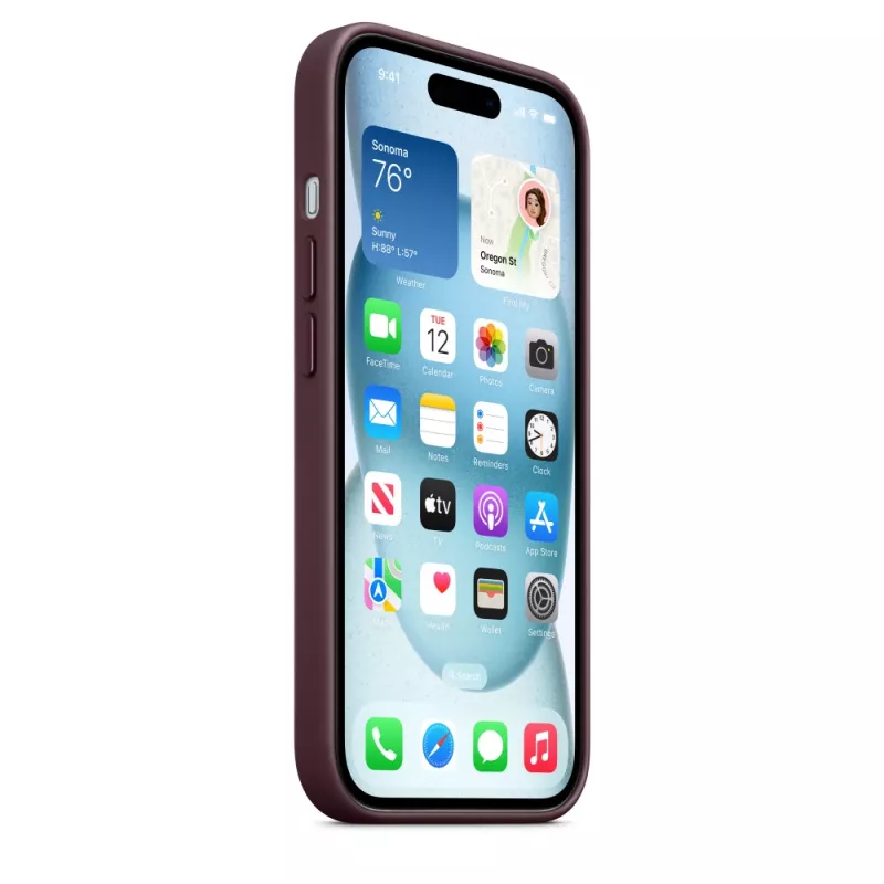 Apple FineWoven Θήκη με MagSafe iPhone 15 Mulberry