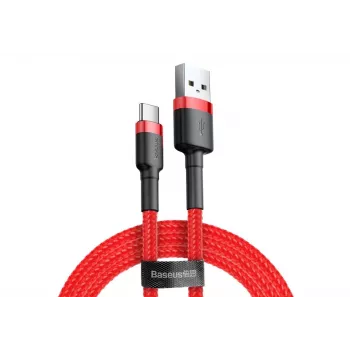 BASEUS Πλεκτό καλώδιο ταχείας φόρτισης Cafule – USB Type-A σε Type-C 2 A – 2 m – κόκκινο (νάιλον)