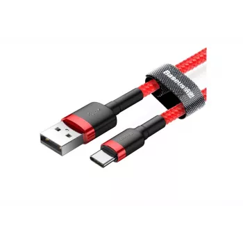 BASEUS Πλεκτό καλώδιο ταχείας φόρτισης Cafule – USB Type-A σε Type-C 2 A – 2 m – κόκκινο (νάιλον)