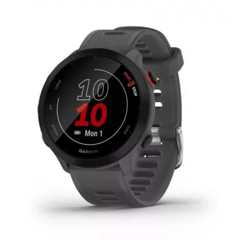 Smartwatch GARMIN Forerunner 55, στρογγυλή θήκη 42 mm, γκρι, λουράκι σιλικόνης, GPS/GLONASS/Galileo, αδιάβροχο 5 ATM