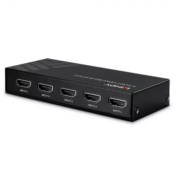 Lindy 38233 διακόπτης HDMI 2.0 18G 5 θυρών, 5x HDMI, επιτραπέζιος