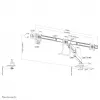 Neomounts NM-D775DX3SILVER βραχίονας οθόνης 17-27 ίντσες - γάζα - Topfix - 180°-Stopp