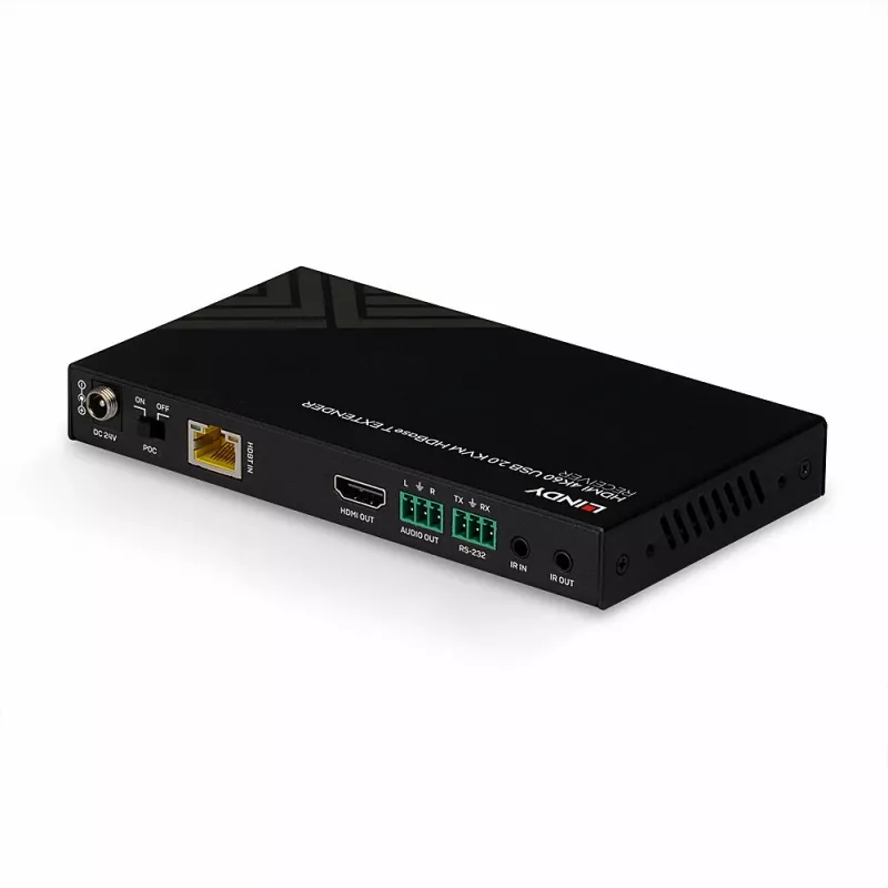 Lindy 150m Cat.6 HDMI 4K60, IR, RS-232 & Audio HDBaseT KVM Extender, Δέκτης