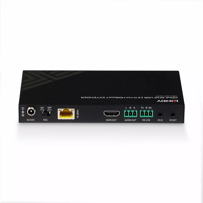 Lindy 150m Cat.6 HDMI 4K60, IR, RS-232 & Audio HDBaseT KVM Extender, Δέκτης