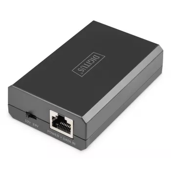 DIGITUS DN-95211 διαχωριστής PoE Gigabit Ethernet, 802.3af/at/bt, 51 W, 10/100/1000 Mbps, μαύρος