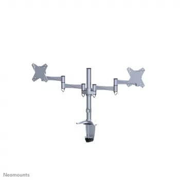 Neomounts FPMA-D1330DSILVER βάση γραφείου πλήρους κίνησης για 2 οθόνες, 10-27 ίντσες (25,4-69 cm), σφιγκτήρας/οπή, έως 18 kg, ασημί