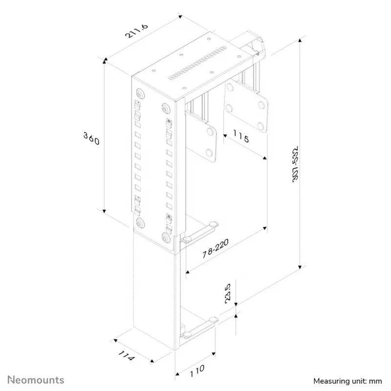 Βάση CPU Neomounts CPU-D100 μαύρη - έως 30 kg - καθολική