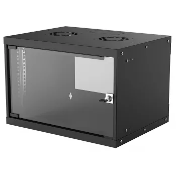 Επιτοίχιο rack δικτύου INTELLINET 714143 — 6U 19 ίντσες, 540×400×353 mm, γαλβανισμένος χάλυβας, γυάλινη πρόσοψη, IP20, μέγιστο 50 kg