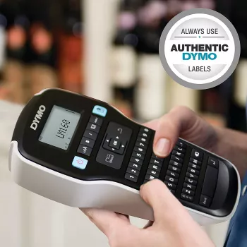DYMO LabelManager 160 εκτυπωτής ετικετών | φορητός εκτυπωτής ετικετών με πληκτρολόγιο QWERTZ | περιλαμβάνει μαύρη & λευκή μελανοταινία D1 (12 mm) | για σπίτι & γραφείο