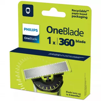 Λεπίδα ξυρίσματος Philips Norelco OneBlade QP410/50 — 1 ανταλλακτική κεφαλή, μαύρο, πλενόμενο, αντικατάσταση μετά από 4 μήνες