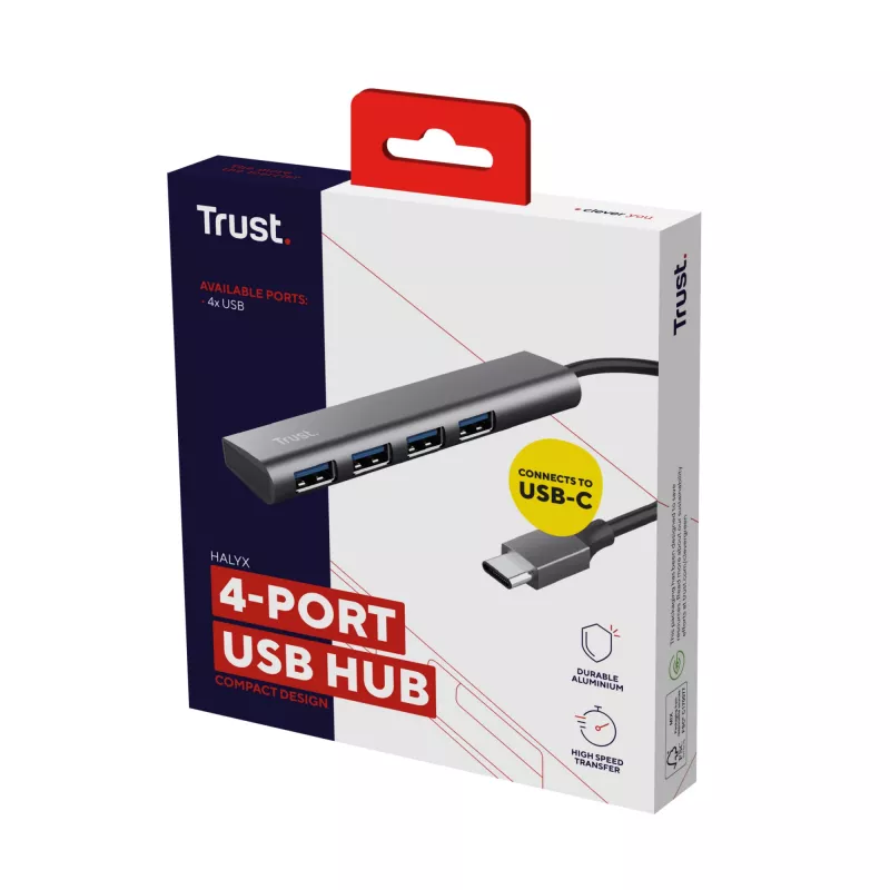 Trust Halyx USB 3.2 Gen 1 (3.1 Gen 1) Type-A 5 Mbit/s γκρι