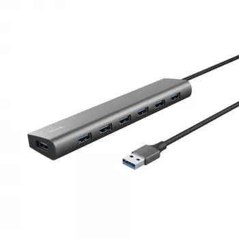 Trust Halyx 24967 USB hub 7 θυρών, USB 3.2 Gen 1, Type-A, 5000 Mbit/s, ασημί