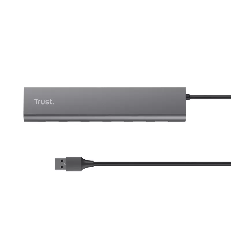 Trust Halyx 24967 USB hub 7 θυρών, USB 3.2 Gen 1, Type-A, 5000 Mbit/s, ασημί
