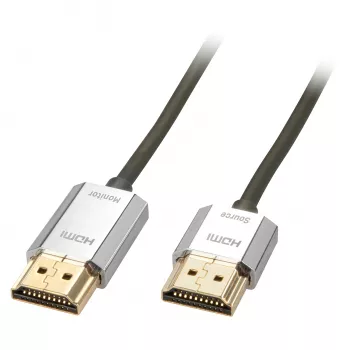 Lindy 4,5 m CROMO λεπτό καλώδιο High Speed HDMI με Ethernet, 4,5 m, HDMI Type-A (Standard), HDMI Type-A (Standard), 3D, μαύρο, χρυσό, ασημί