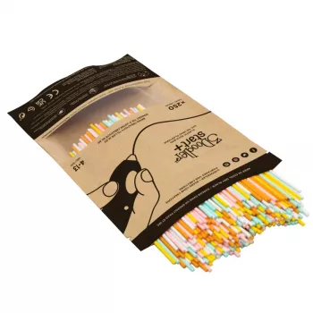 Filament Nachfüllpack 3DOODLER Start Eco Plastic Fire and Ice – 250 τεμ., 2,5 mm, compostable, πορτοκαλί/τυρκουάζ/λευκό/κίτρινο