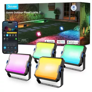 Έξυπνος φωτισμός κήπου Govee H8057 Wi‑Fi/Bluetooth, μαύρο, 148×68,9×72,4 mm, 11 kWh/1000h
