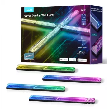 Έξυπνο φωτιστικό τοίχου Govee Gaming Wall Lights (4+1) – WLAN/Bluetooth, πολύχρωμο, 4 τεμάχια, 370×45×30 mm