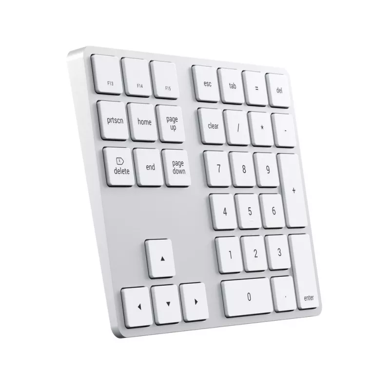 Satechi ST-XLABKS Extended ασύρματο αριθμητικό πληκτρολόγιο Bluetooth, ασημί