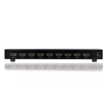 DIGITUS διαχωριστής HDMI, 8 θυρών 1080p, 3D, HDMI High Speed, 2,25 GHz/225 MHz, μεταλλικό περίβλημα, μαύρο