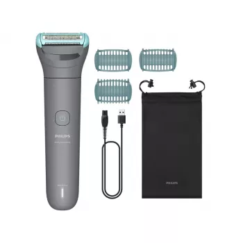 Body groomer Philips BG3485/15, Triple Protect System, ασύρματο νωπό & στεγνό, 80 λεπτά διάρκεια, 2–5 mm, γκρι