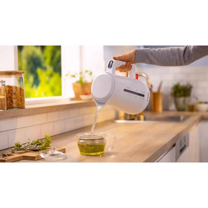 Ηλεκτρικός βραστήρας Bosch TWK3M121 — 1,7 L, 2400 W, λευκός, πλαστικό περίβλημα
