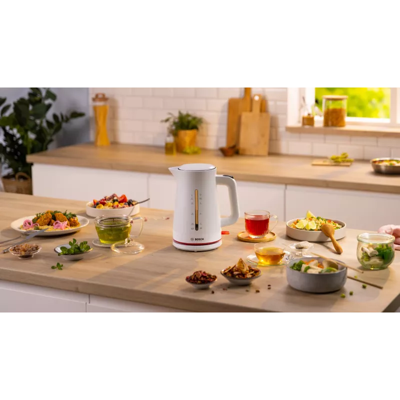Ηλεκτρικός βραστήρας Bosch TWK3M121 — 1,7 L, 2400 W, λευκός, πλαστικό περίβλημα
