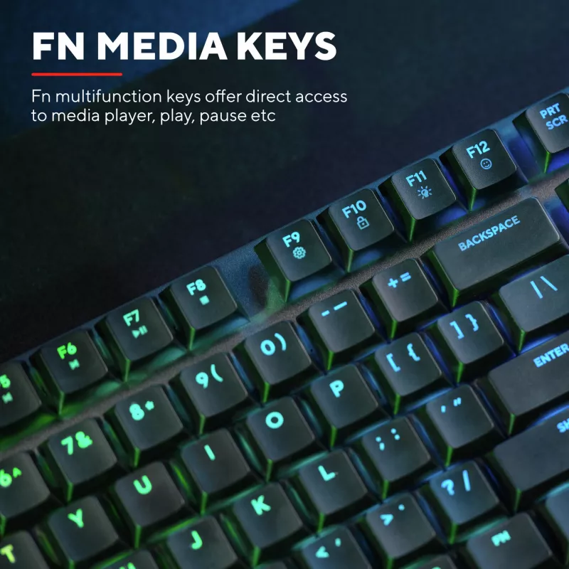 Trust GXT 868 Torix πληκτρολόγιο Gaming USB + RF Wireless + Bluetooth QWERTY US English μαύρο