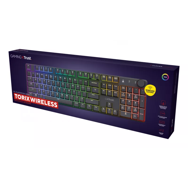 Trust GXT 868 Torix πληκτρολόγιο Gaming USB + RF Wireless + Bluetooth QWERTY US English μαύρο